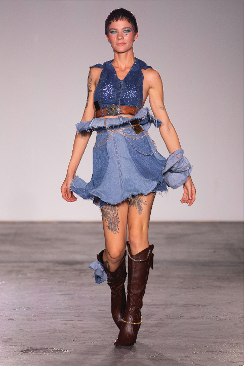 A woman on a catwalk