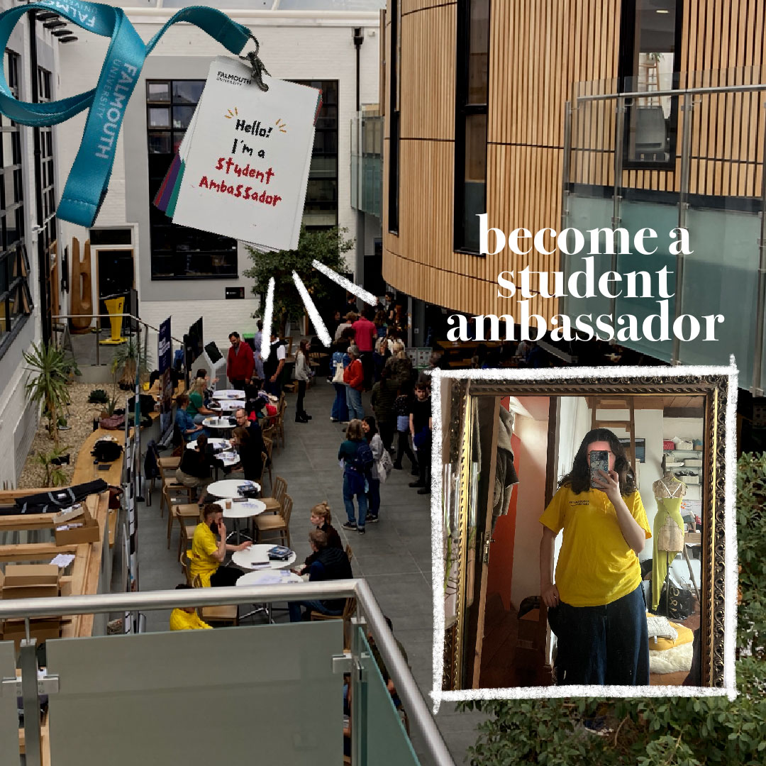 Photo montage with the text 'become a student ambassador'