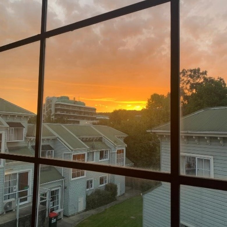 Sunset view from my flat in Dunedin