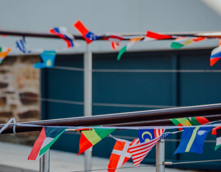 International flag bunting.