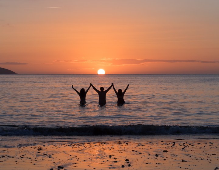 Students swimming at Gylly