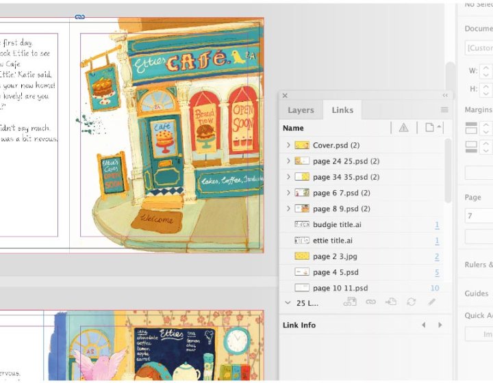 Indesign file of a children's book spread