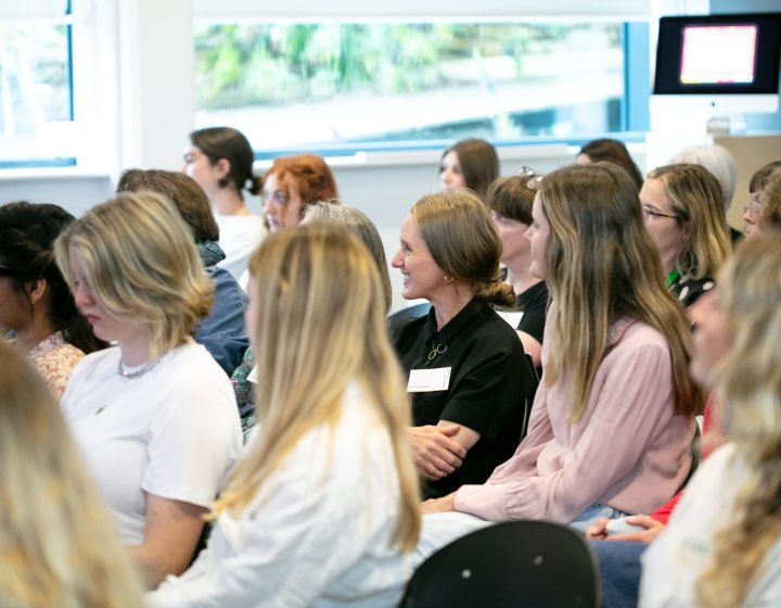 A group of people at a lecture