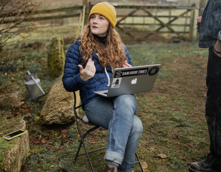 Rachel working in production