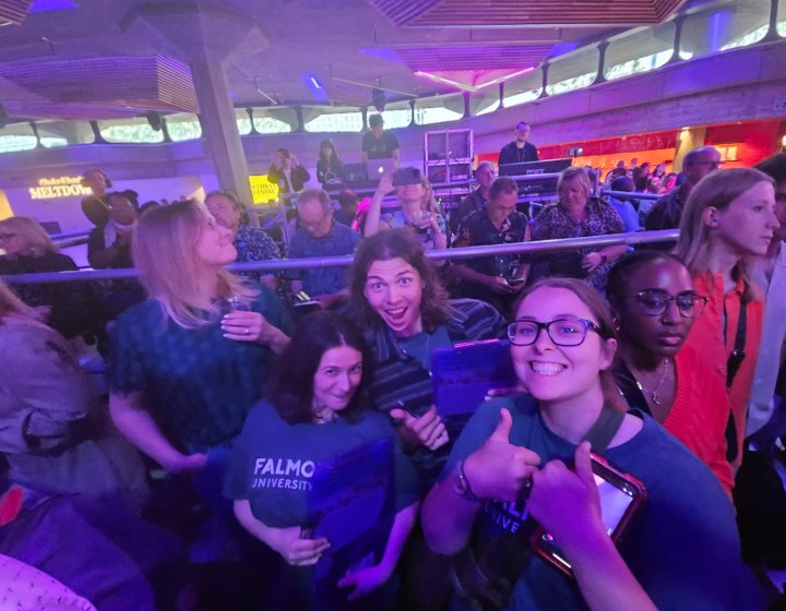 A group of students at a music festival