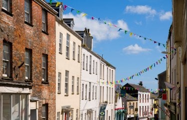 Picturesque buildings on Falmouth High street.