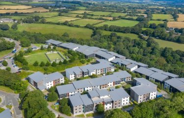 Glasney student village aerial view