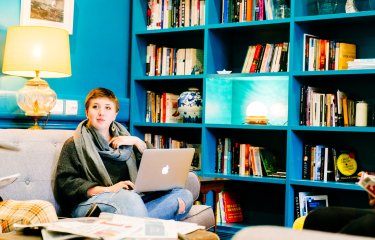 Student in the Lighthouse facility