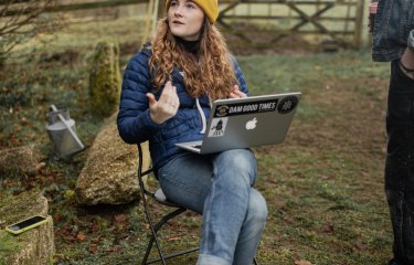 Rachel working in production