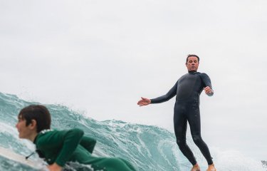 Sam surfing