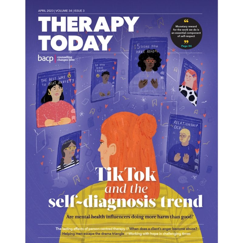 A magazine cover for Therapy Today