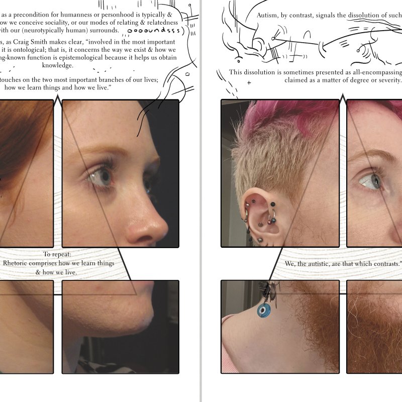 Two people's faces with annotations