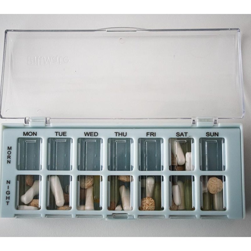 Photograph of a pill organiser