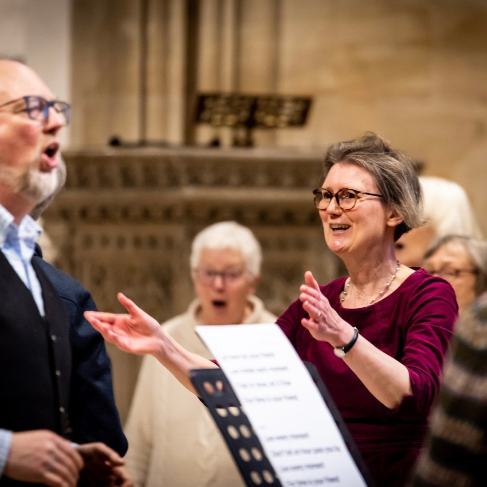 Jane Harris leading singing