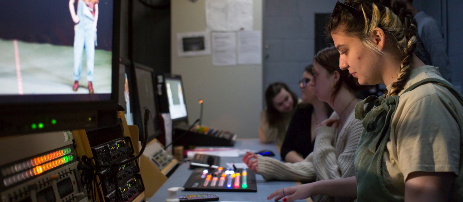 Television students working