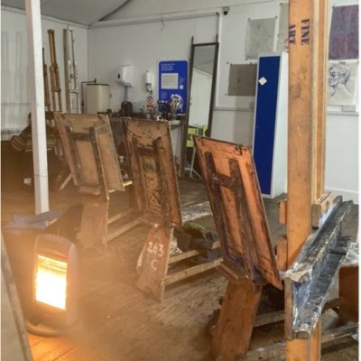 Easels in a studio